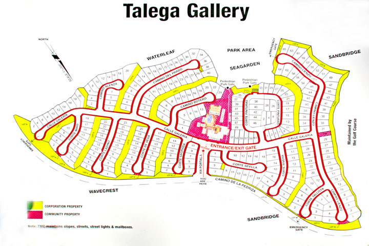 Talega Gallery Map | San Clemente 55+ Senior Community